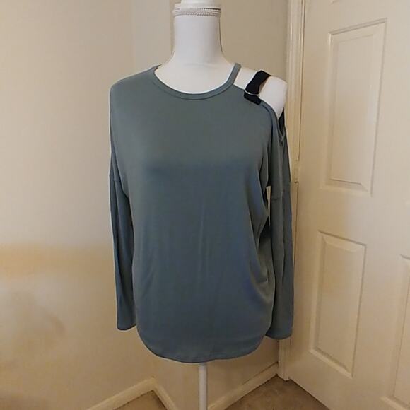 Express Top Cutout Buckle Small Gray Black Y2k - Picture 1 of 3